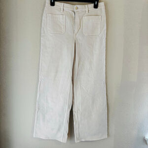 Free Assembly Wide Leg Pants Size 12 cream color denim